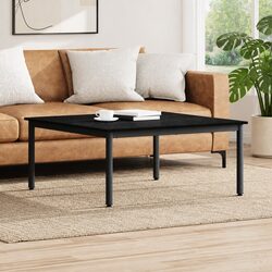 Coffee Table Black Oak 100x100x45cm Modern Living Room Accent Furniture
