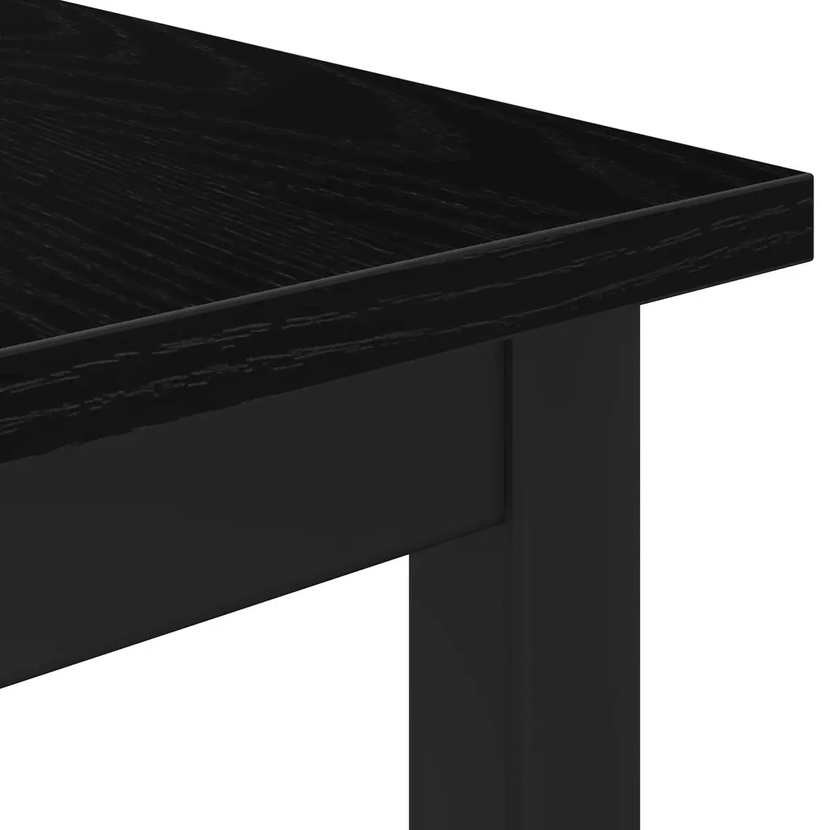 Dining Table Engineered Wood Surface 70x70x75cm Black Metal Frame