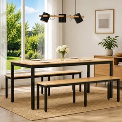 Dining Table 180x90x75cm Natural Solid Pine Wood Kitchen Furniture Modern Design