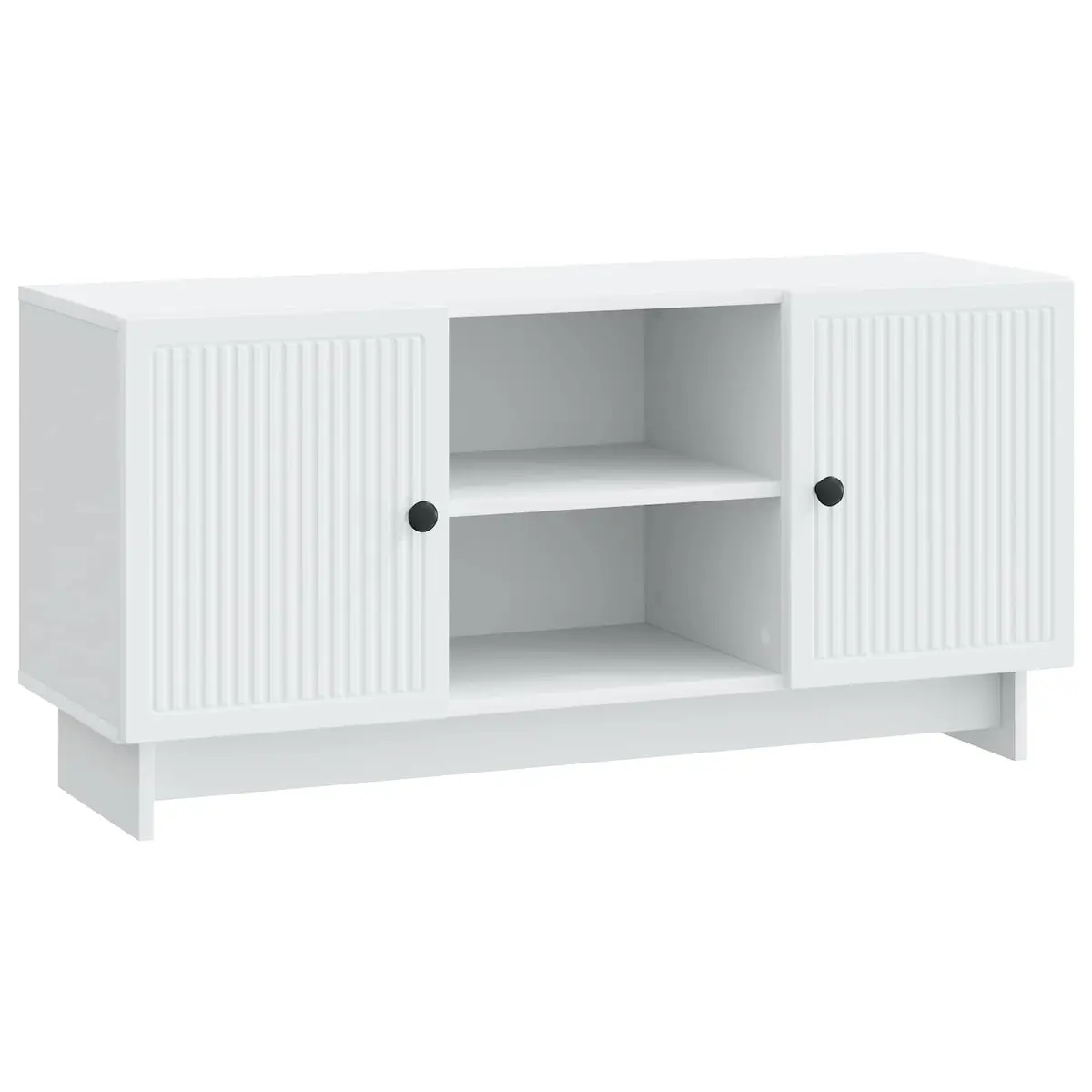 TV Cabinet Engineered Wood 102 x 34.5 x 50 cm White Storage Unit Living Room