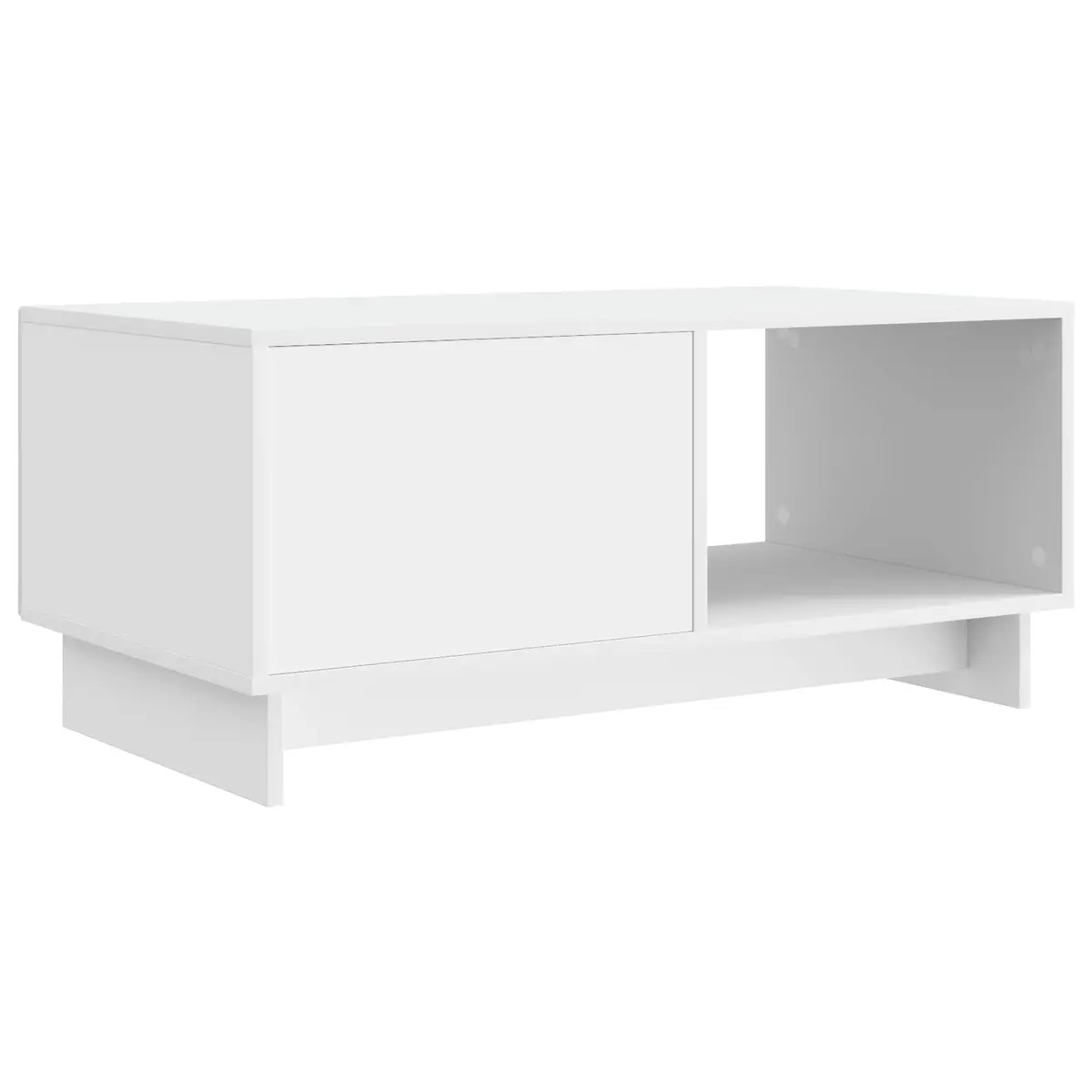 Coffee Table White Rectangular Storage Accent Furniture 90 x 50 cm