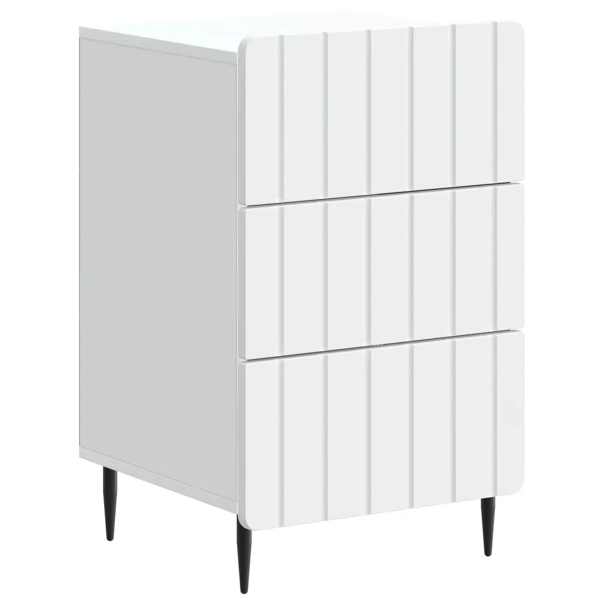 Bedside Cabinet Engineered Wood Roll-out Drawers 43 x 41 x 68 cm White