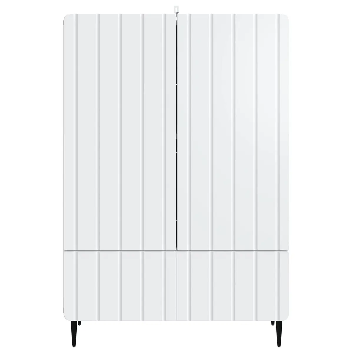 White Sideboard Storage Cabinet 66x34.5x97cm Modern Engineered Wood Buffet