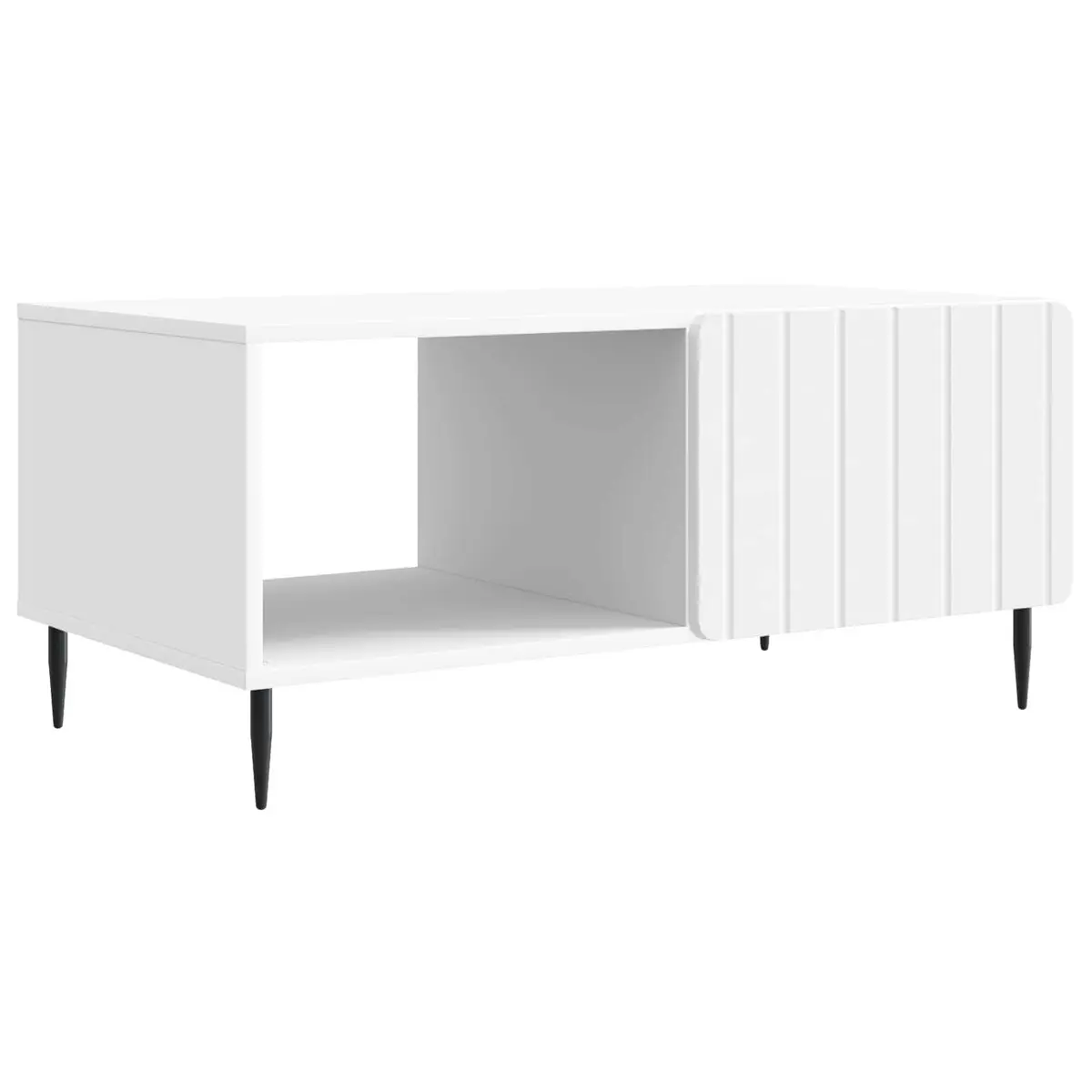 Coffee Table Modern Rectangular White Living Room Furniture with Storage Space
