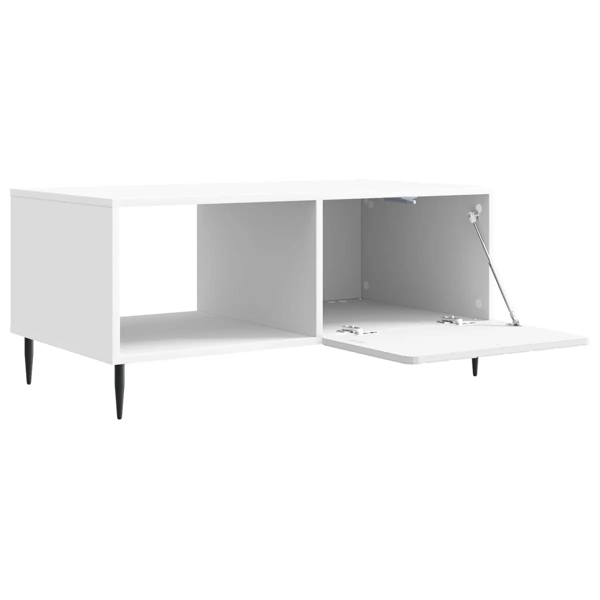 Coffee Table Modern Rectangular White Living Room Furniture with Storage Space