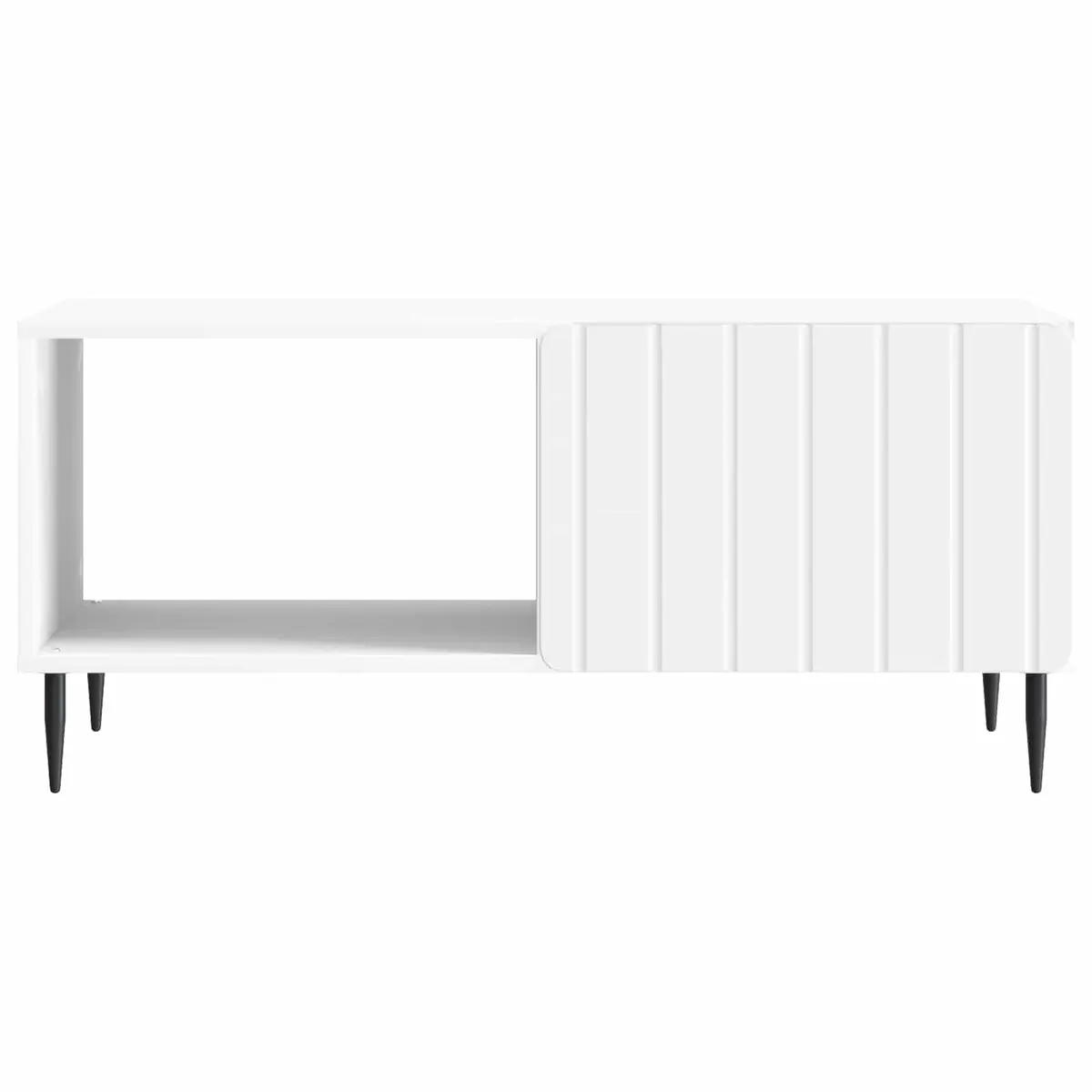 Coffee Table Modern Rectangular White Living Room Furniture with Storage Space