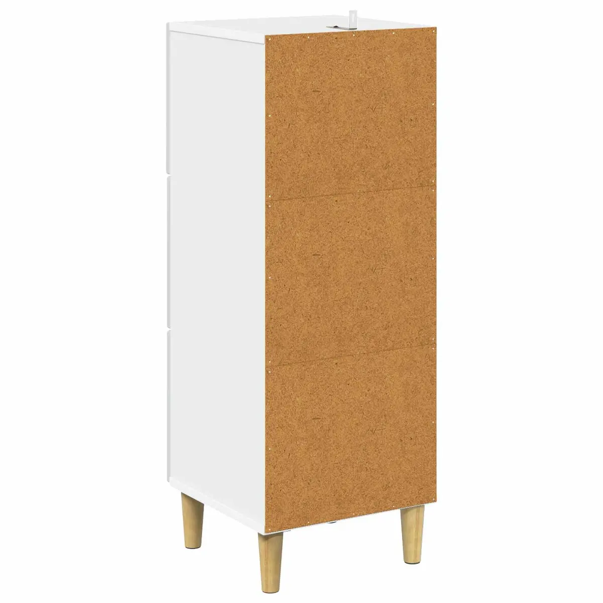 Drawer Cabinet White Engineered Wood 33 x 34.5 x 90 cm Tapered Legs
