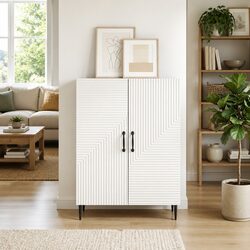 Sideboard White Modern Storage Cabinet Living Room Dining Furniture Engineered