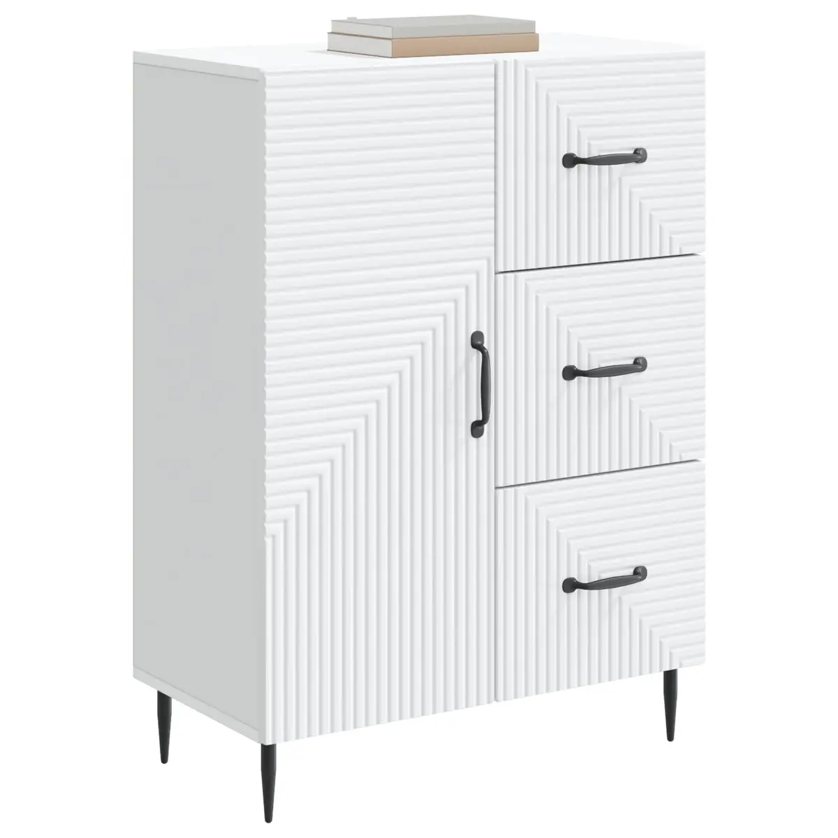 Sideboard Modern Storage Cabinet Engineered Wood White 66x34.5x89.5cm