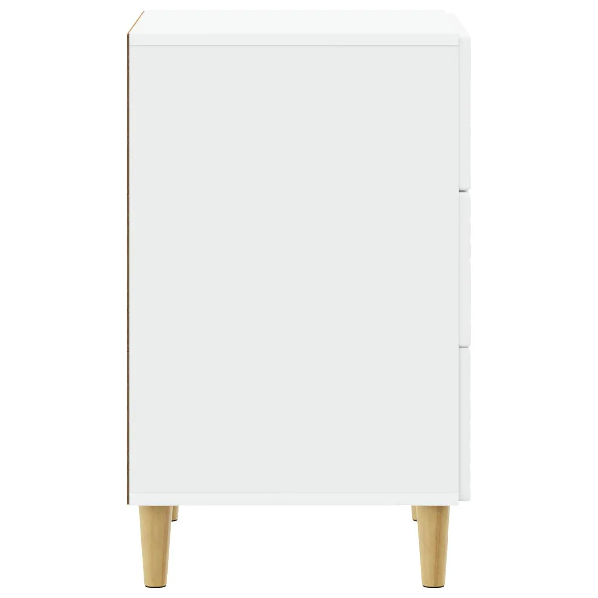 Bedside Table Modern White Engineered Wood Storage Drawer