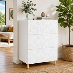 Drawer Cabinet Storage White Rectangular Engineered Wood Furniture Living Room