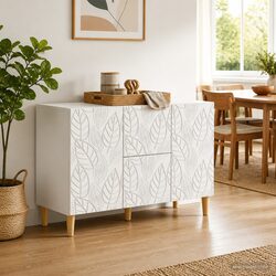 Sideboard White Modern Storage Cabinet Dining Living Room Furniture 89x34.5x60cm