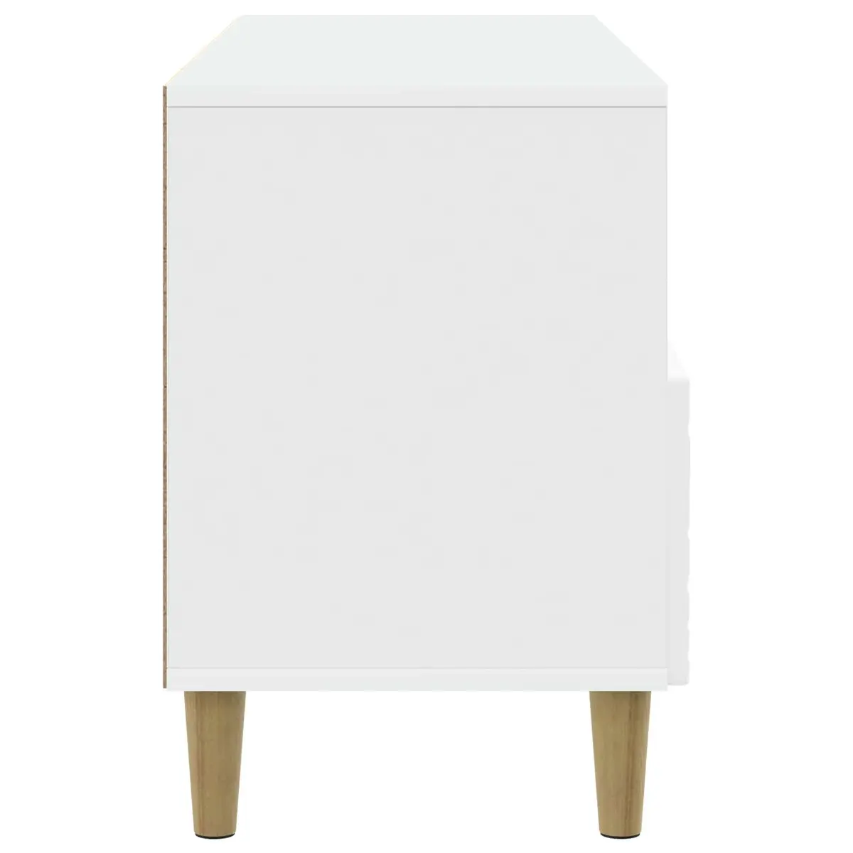 TV Cabinet Modern Storage Unit 102cm White Engineered Wood with Eucalyptus Legs