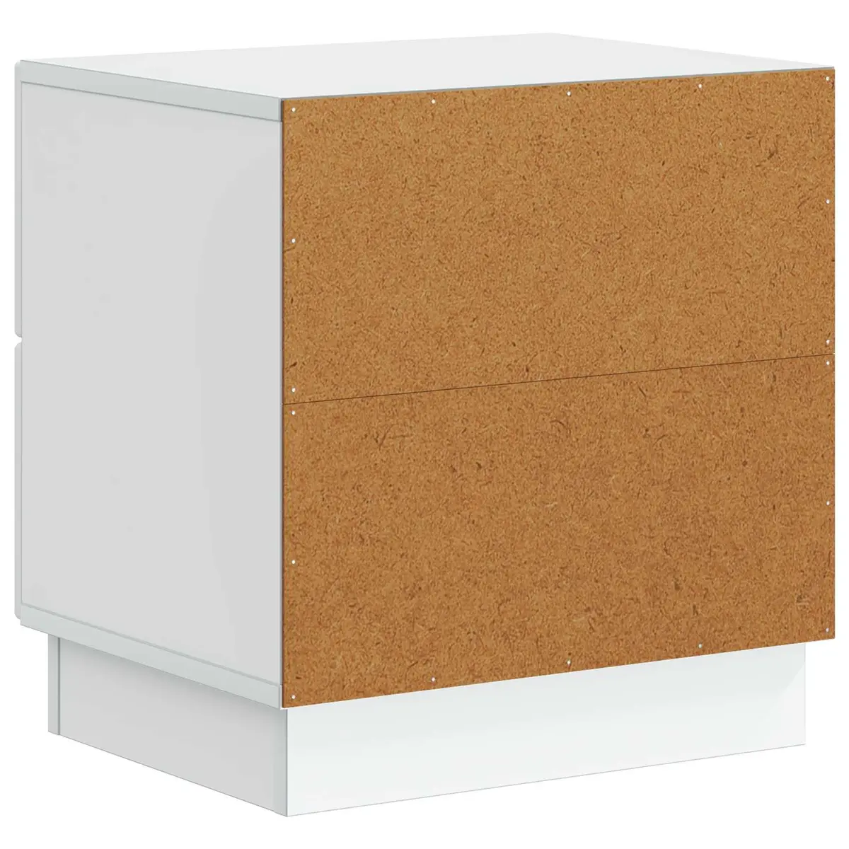 Bedside Cabinet Engineered Wood Storage Drawers White