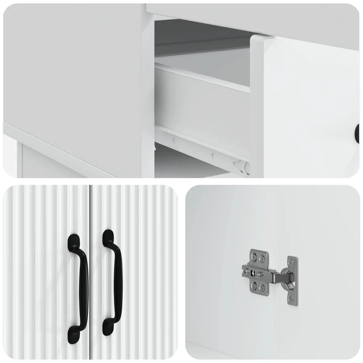 Sideboard Storage Cabinet Engineered Wood 66cm White