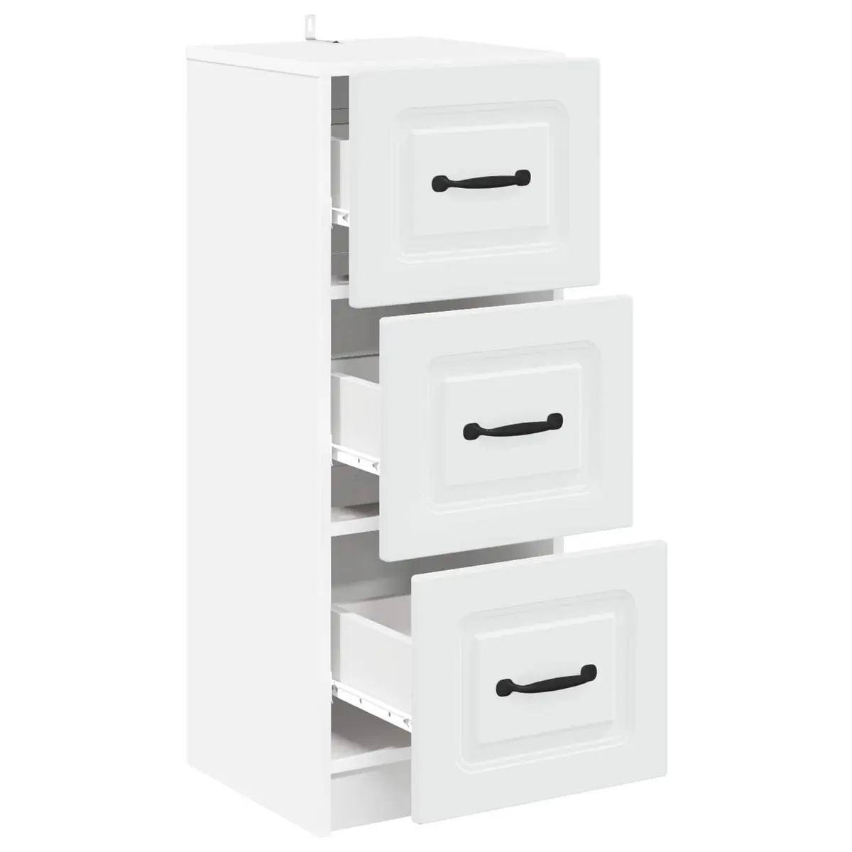 Drawer Cabinet Storage Unit Modern White Engineered Wood for Bedroom Living Room