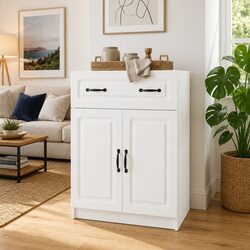 Modern White Sideboard Storage Cabinet Living Room Dining Furniture Engineered