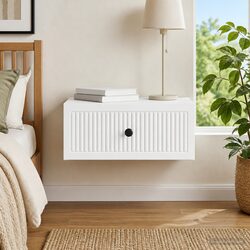 Bedside Cabinet White 49 x 34.5 x 20 cm Engineered Wood Nightstand Storage