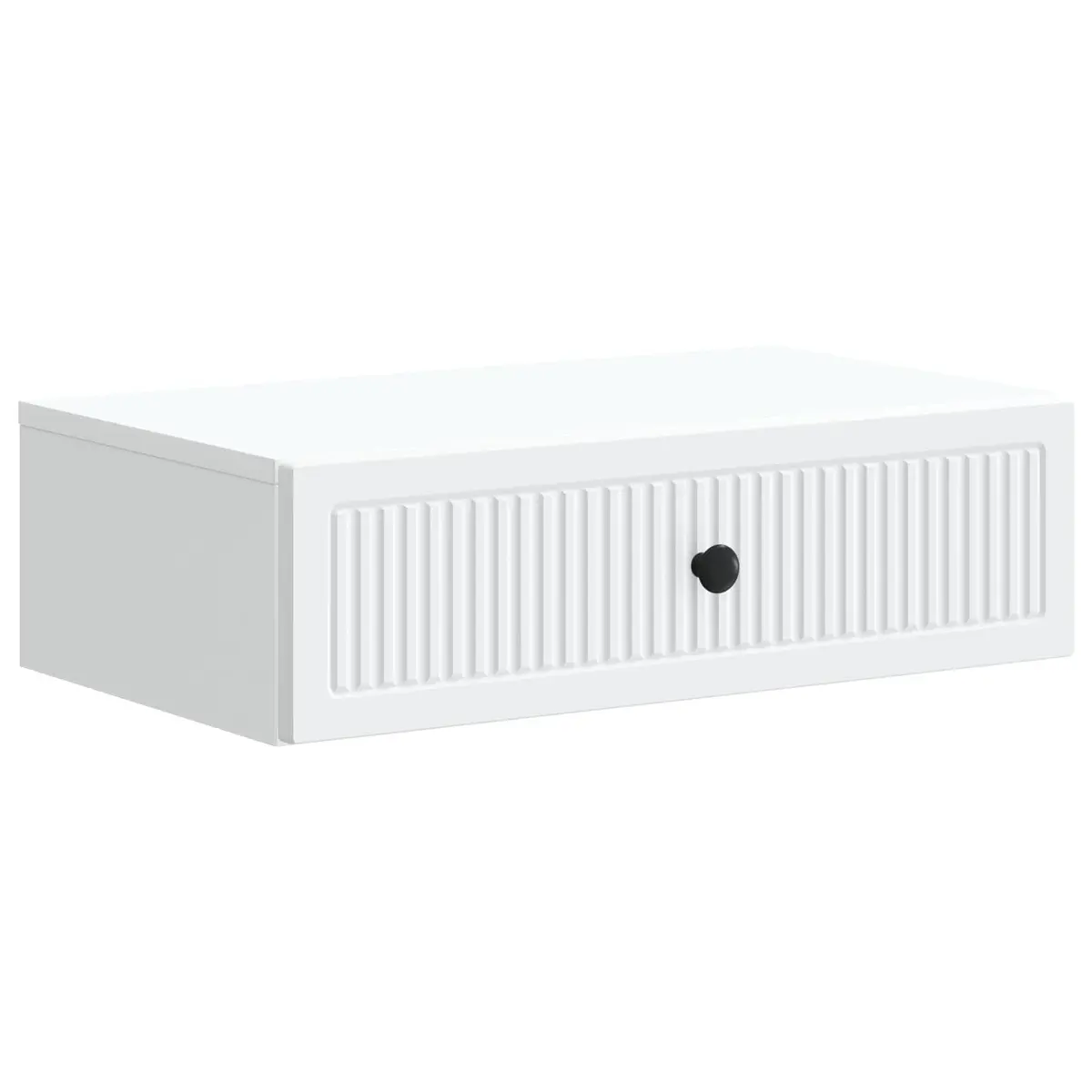 Wall-Mounted Side Table White Engineered Wood Storage Cabinet Living Room