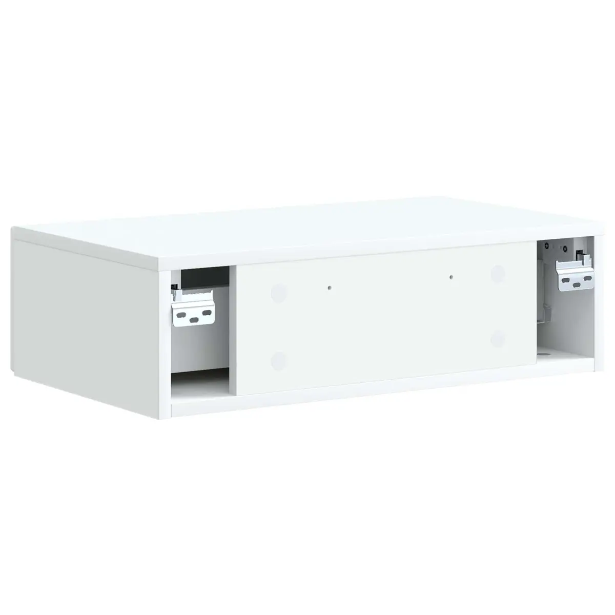 Wall-Mounted Side Table White Engineered Wood Storage Cabinet Living Room