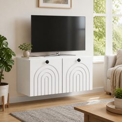 Wall-Mounted TV Cabinet White 59.5 x 31 x 30 cm Engineered Wood Media Storage