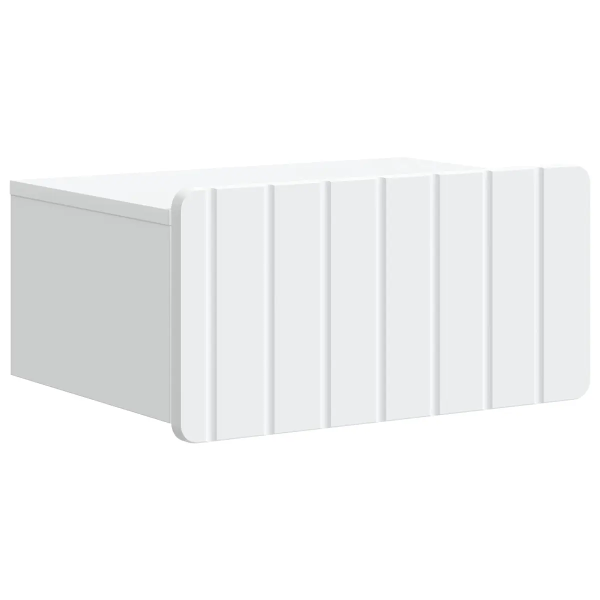 Wall-Mounted Bedside Cabinet Storage Unit White Engineered Wood