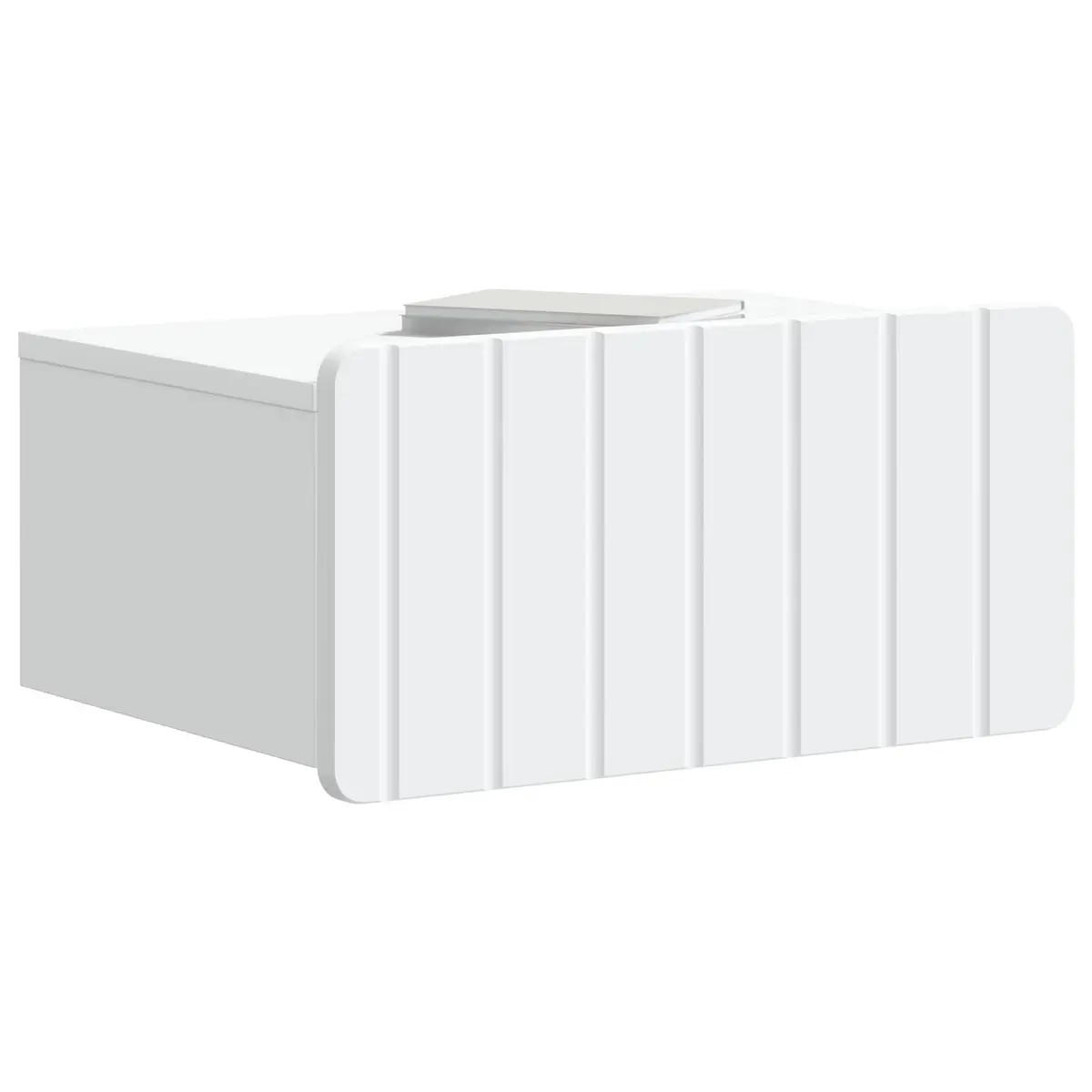 Wall-Mounted Bedside Cabinet Storage Unit White Engineered Wood