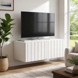 Wall-Mounted TV Cabinet 78.5 x 41 x 30 cm White Storage Unit Modern Design