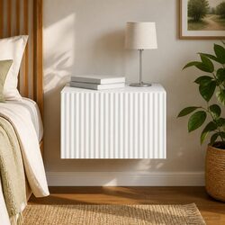 Wall-Mounted Bedside Cabinet Storage Drawer Bedroom Furniture White 33x34.5x20cm