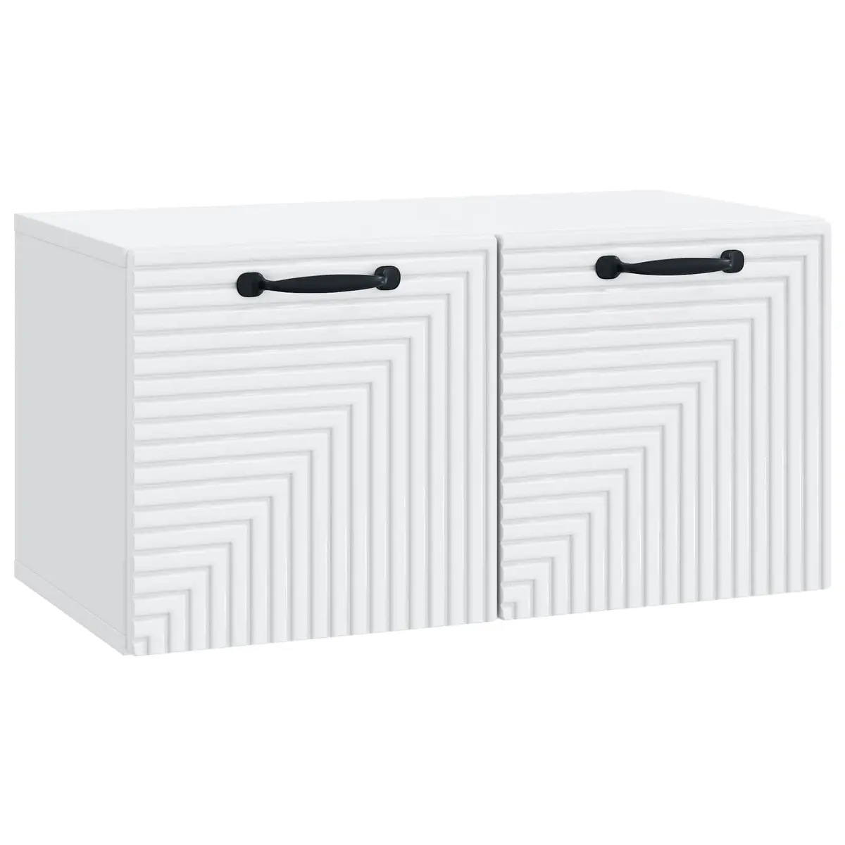 Wall-Mounted TV Cabinet Modern Storage Unit 59.5x31x30cm White Engineered Wood