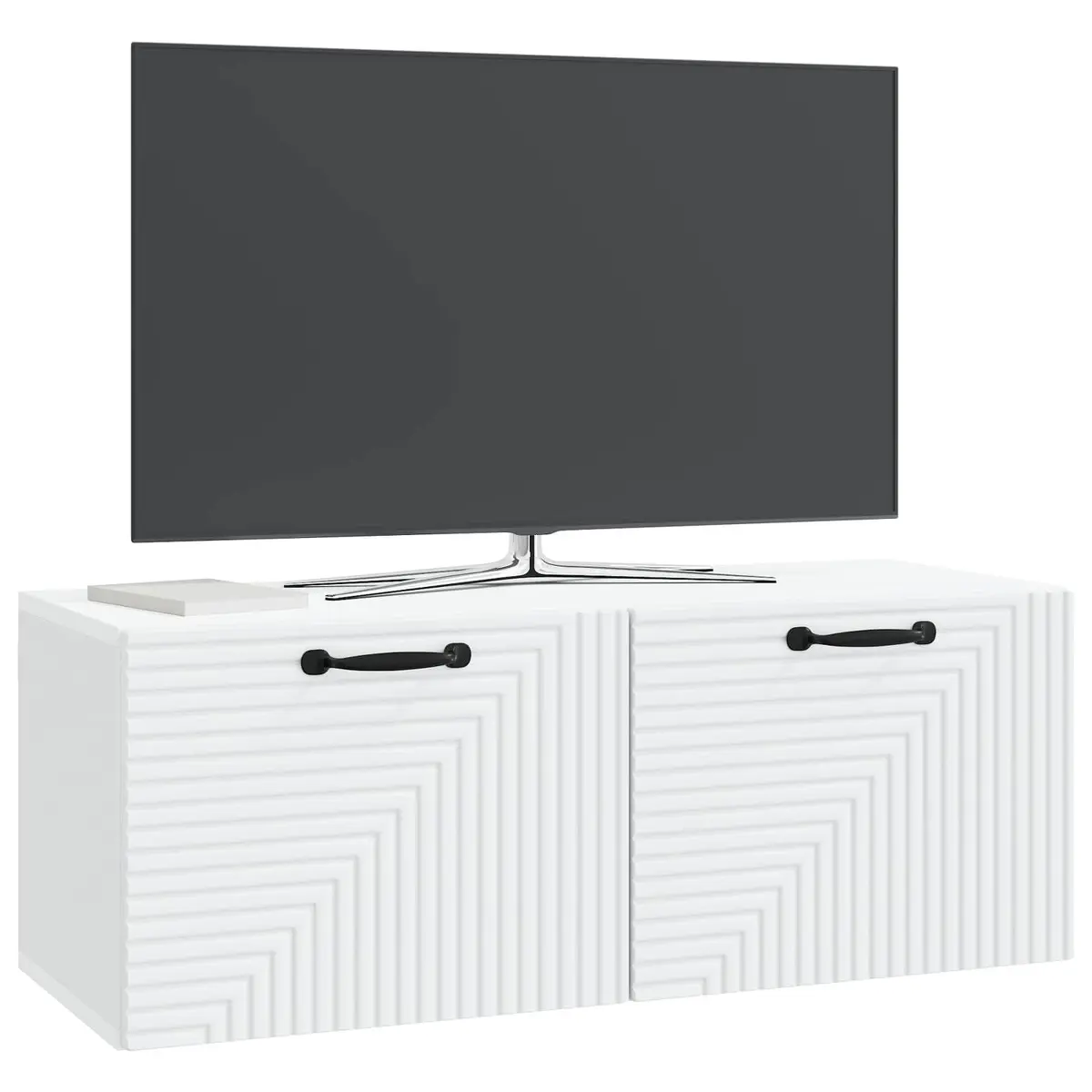Wall-Mounted TV Cabinet White Modern Storage Unit 78.5 x 31 x 30cm