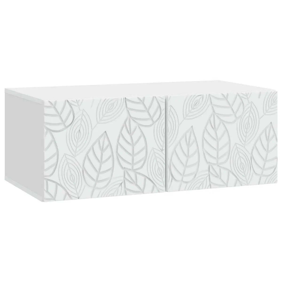 Wall-Mounted TV Cabinet Engineered Wood Storage Unit 59.5 x 31 cm White