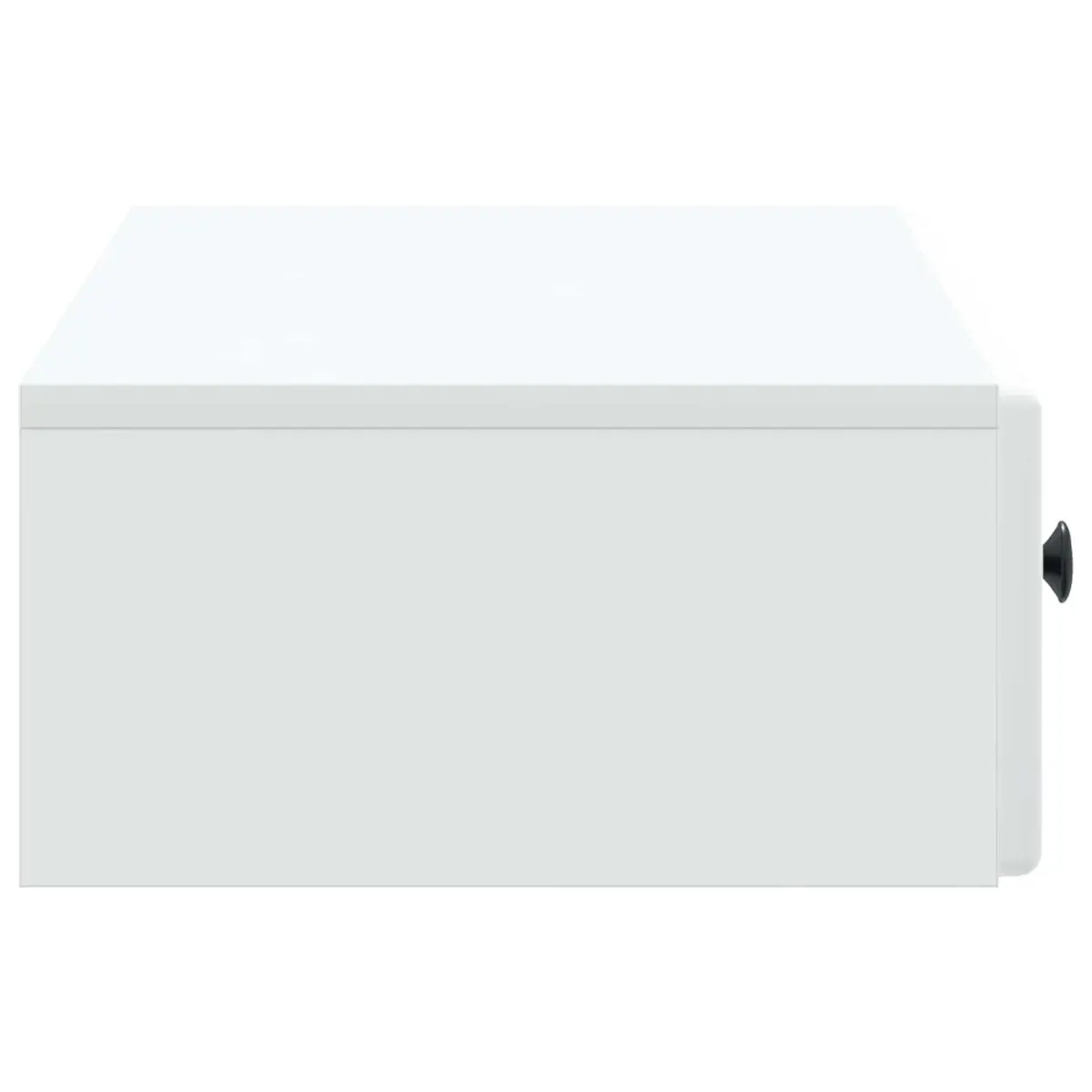 Wall-Mounted Side Table White Engineered Wood Storage Cabinet with Drawers 87.5cm