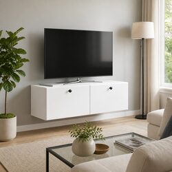 Wall-Mounted TV Cabinet 98 x 31 x 30 cm Storage Unit Living Room Organiser