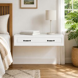 Wall-Mounted Storage Cabinet White 87.5 x 34.5 x 17 cm Adjustable Shelves