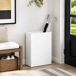 Umbrella Stand White Rectangular Storage Rack Hallway Entryway Modern Home