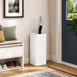 Umbrella Stand Storage Rack White Wooden Hallway Entryway Modern Accessories