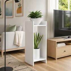 Plant Stand 2 pcs White 30 x 30 x 80 cm Modern Indoor Vertical Space-Saving