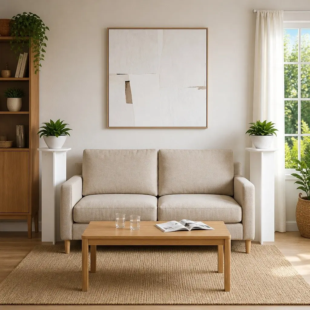 Plant Stand Modern Minimalist Indoor Display Ø40 x 100 cm White 2 Piece