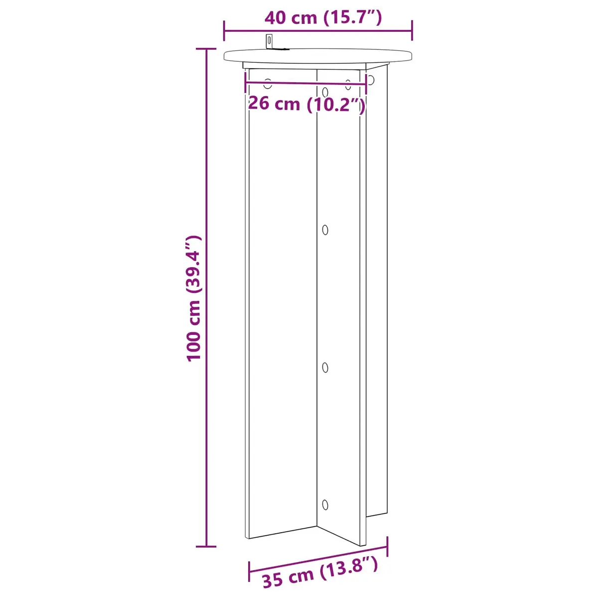 Plant Stand Modern Minimalist Indoor Display Ø40 x 100 cm White 2 Piece