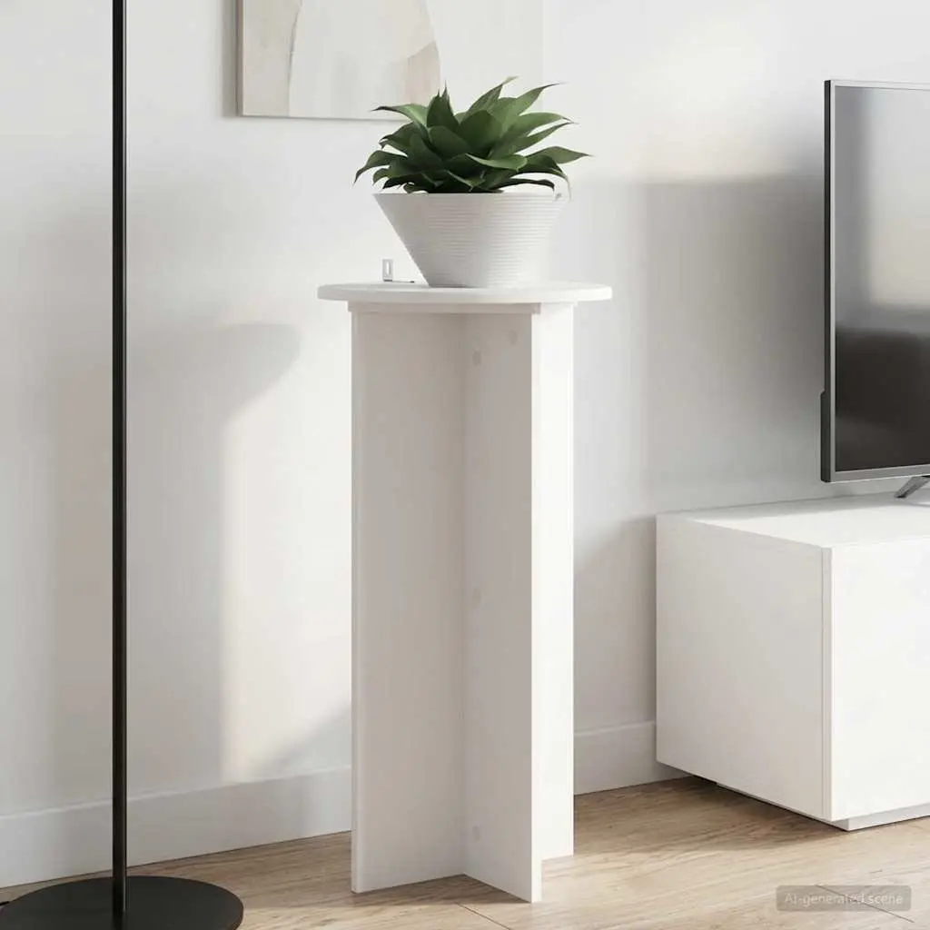 Plant Stand 2 pcs White Modern Design Indoor Engineered Wood Ø40 x 80 cm
