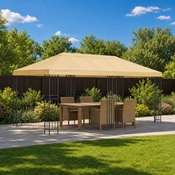 Garden Gazebo Canopy Cover 6 x 3 m Outdoor Shade Structure Cream Polyester