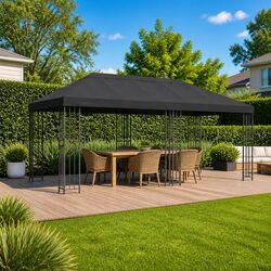 Garden Gazebo Canopy 6 x 3 m Outdoor Shade Shelter Patio Cover Anthracite