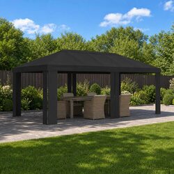Gazebo Cover 6 x 3 m Anthracite Polyester Outdoor Garden Canopy Shade Shelter