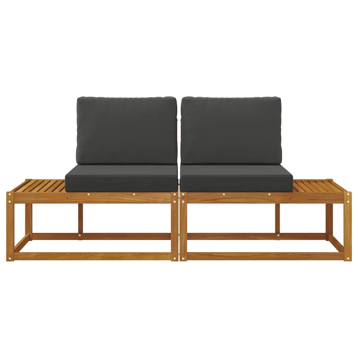Outdoor End Sofa 2 Piece Modular Sectional Seating Unit Garden Furniture Brown