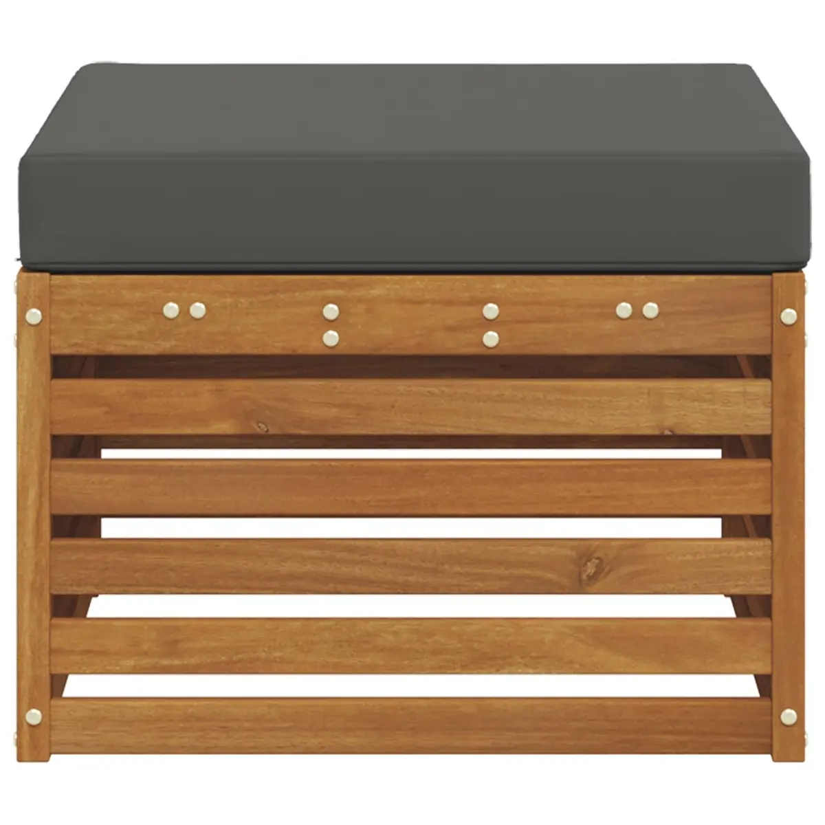 Outdoor Footstool Solid Acacia Wood Garden Patio Seating Furniture Brown