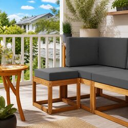 Outdoor Sectional Sofa Modular Seating Set Garden Patio Furniture Pieces