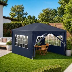 Party Tent 3x4 m Outdoor Canopy Gazebo Garden Marquee Shelter Blue