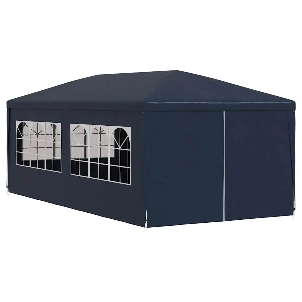 Party Tent Outdoor Canopy 3x6 m Blue with Side Panels and Door