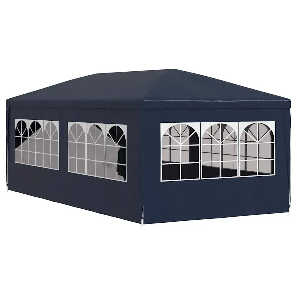 Party Tent Outdoor Canopy 3x6 m Blue with Side Panels and Door